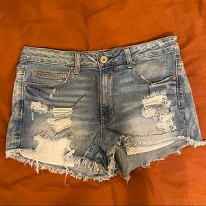 American Eagle High Rise Festival Shortie Jean Shorts